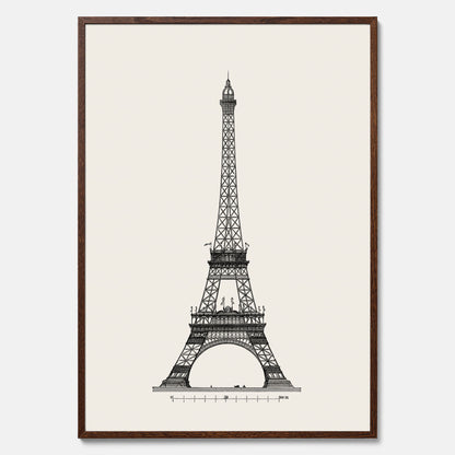 Tavla med en Vintageposter med en illustration av Eiffeltornet i Paris – Arkitektur poster
