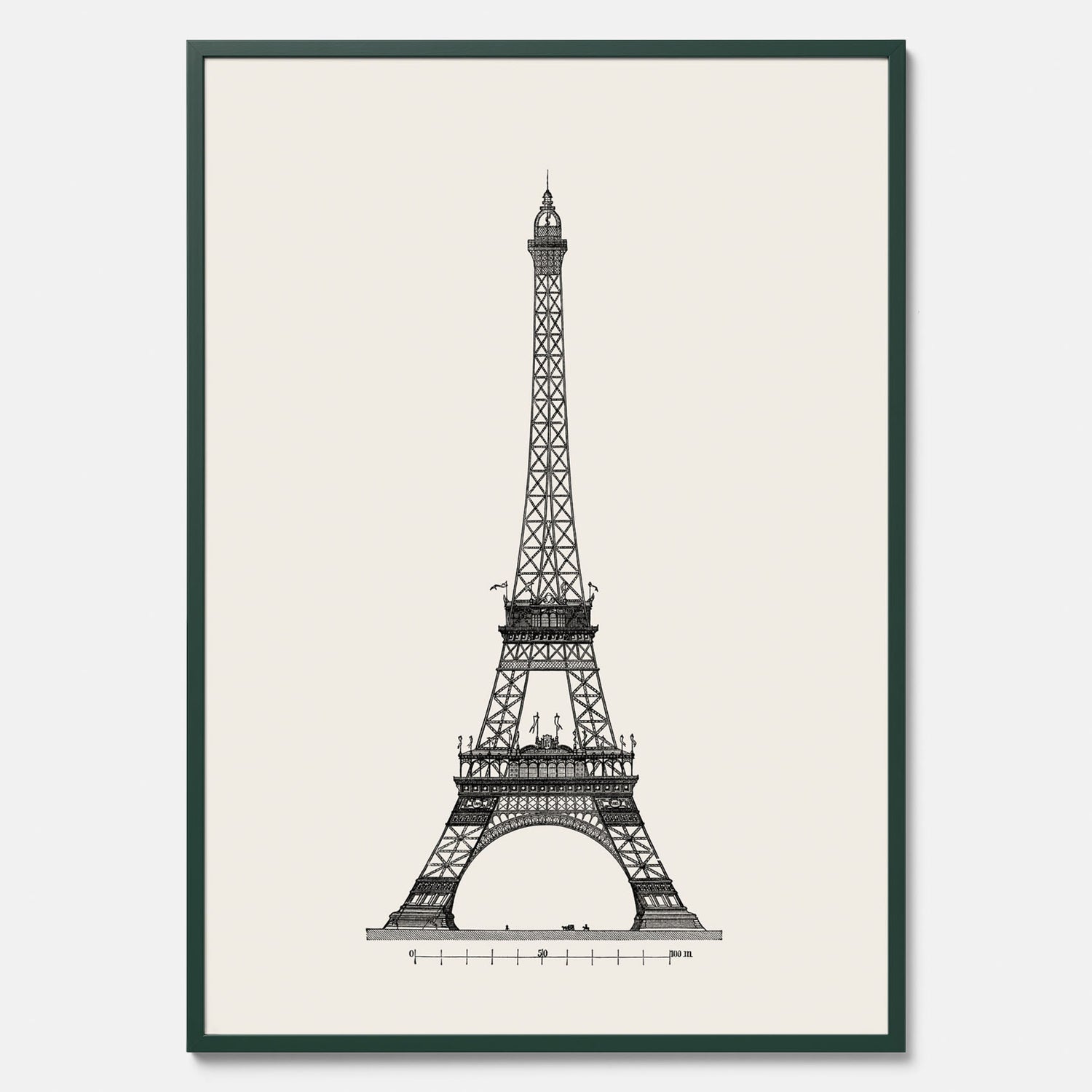 Tavla med en Vintageposter med en illustration av Eiffeltornet i Paris – Arkitektur poster