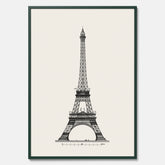Tavla med en Vintageposter med en illustration av Eiffeltornet i Paris – Arkitektur poster