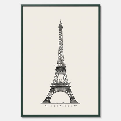 Tavla med en Vintageposter med en illustration av Eiffeltornet i Paris – Arkitektur poster