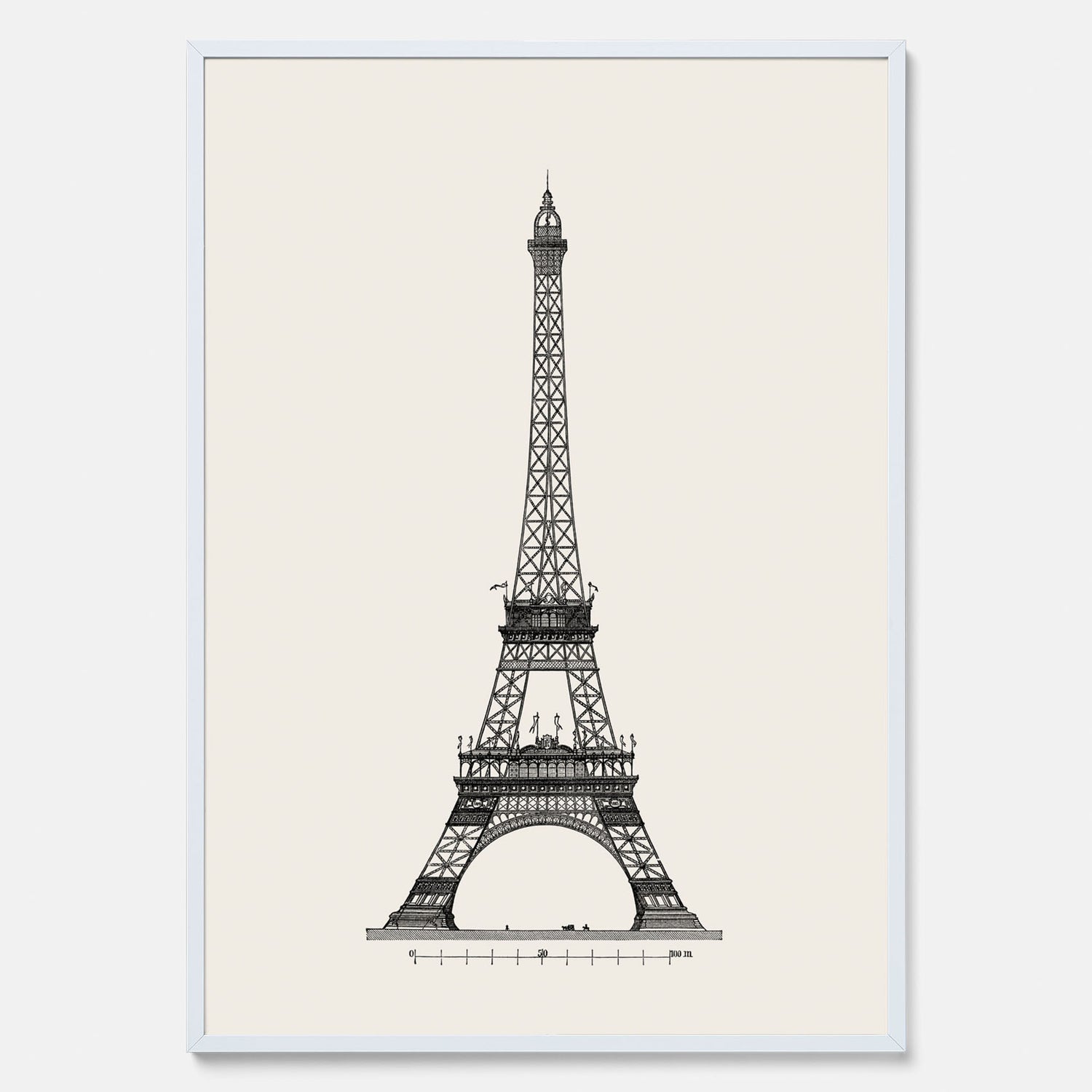 Tavla med en Vintageposter med en illustration av Eiffeltornet i Paris – Arkitektur poster