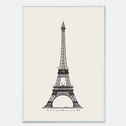 Tavla med en Vintageposter med en illustration av Eiffeltornet i Paris – Arkitektur poster