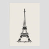 Vintageposter med en illustration av Eiffeltornet i Paris – Arkitektur poster