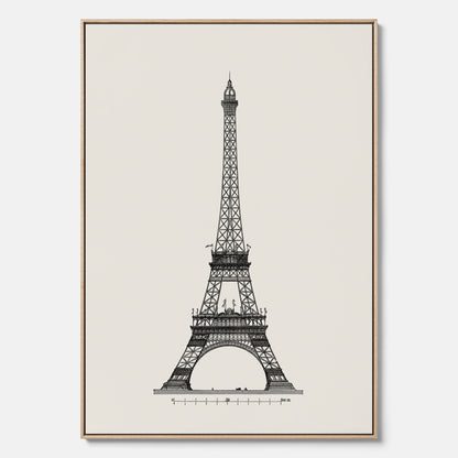 Tavla i canvas med en Vintageposter med en illustration av Eiffeltornet i Paris – Arkitektur poster