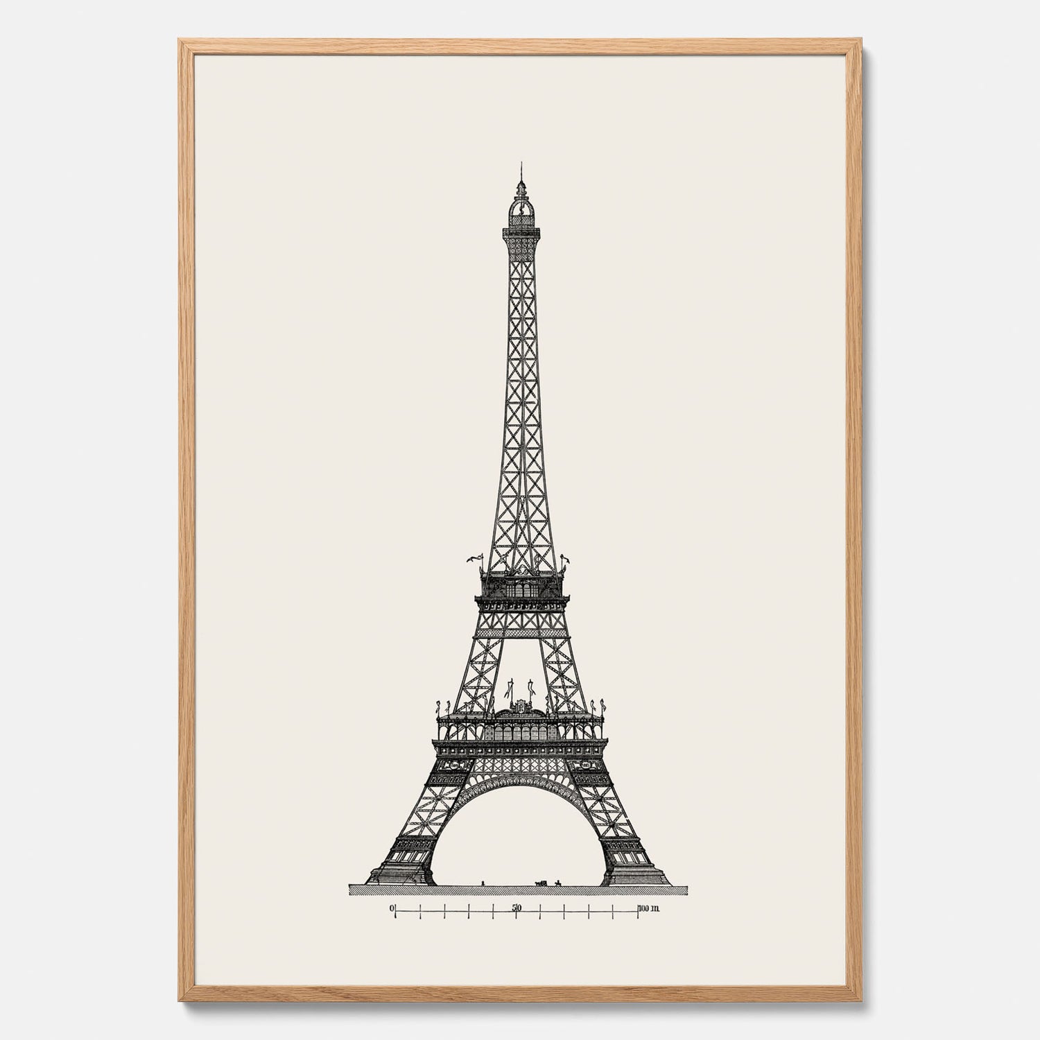 Tavla med en Vintageposter med en illustration av Eiffeltornet i Paris – Arkitektur poster