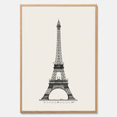 Tavla med en Vintageposter med en illustration av Eiffeltornet i Paris – Arkitektur poster