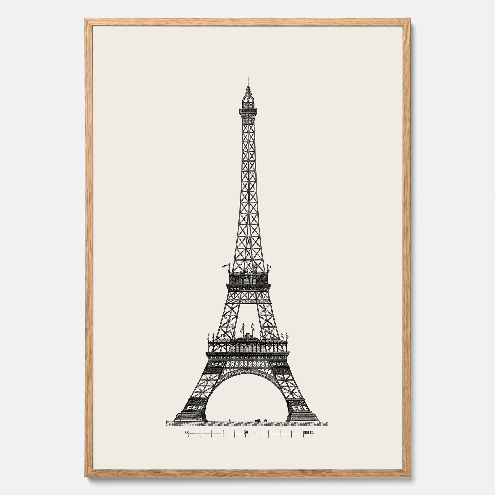 Tavla med en Vintageposter med en illustration av Eiffeltornet i Paris – Arkitektur poster
