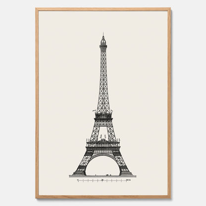 Tavla med en Vintageposter med en illustration av Eiffeltornet i Paris – Arkitektur poster