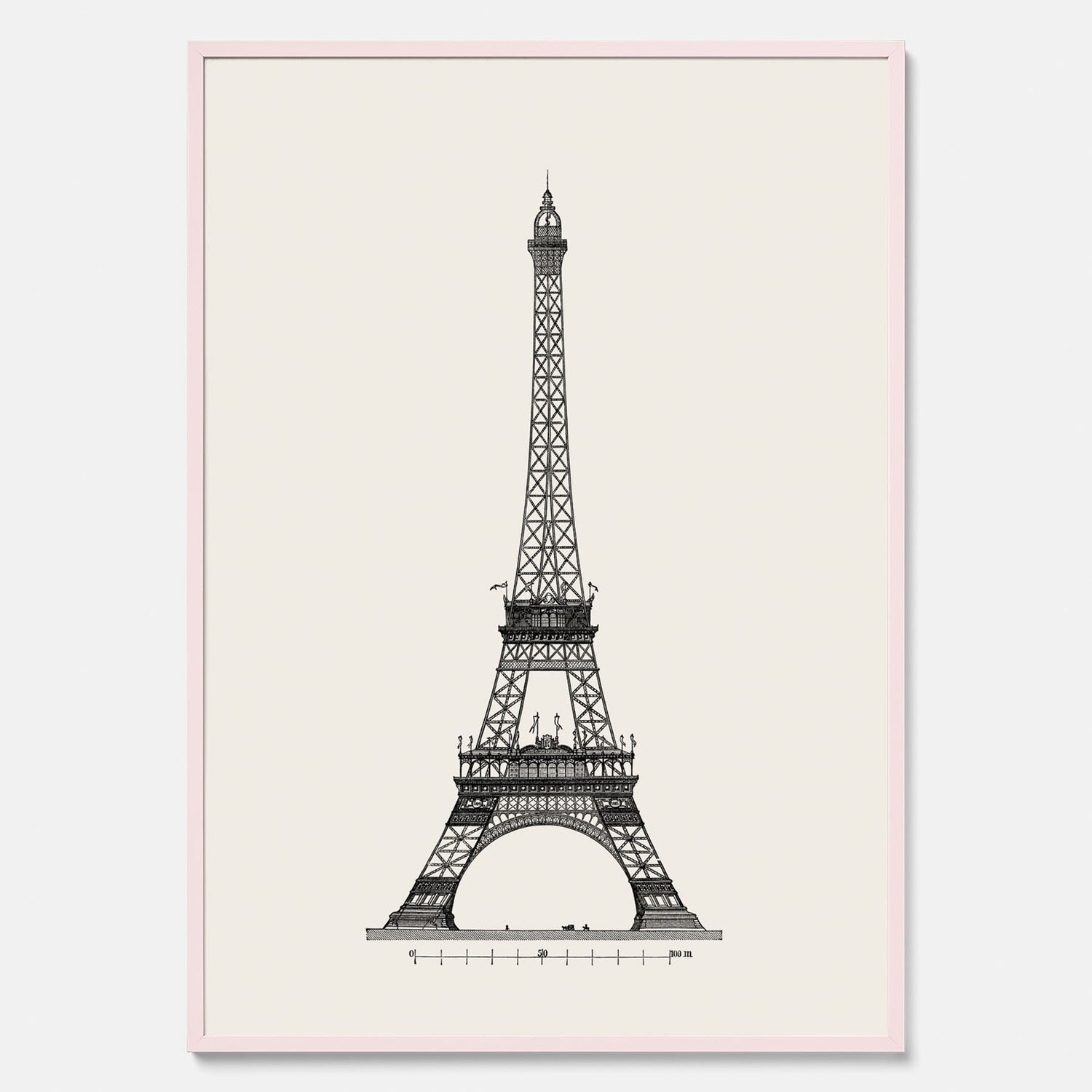 Tavla med en Vintageposter med en illustration av Eiffeltornet i Paris – Arkitektur poster