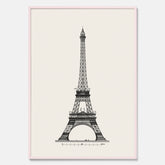 Tavla med en Vintageposter med en illustration av Eiffeltornet i Paris – Arkitektur poster