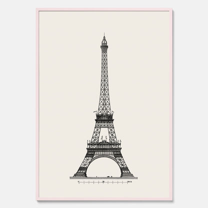 Tavla med en Vintageposter med en illustration av Eiffeltornet i Paris – Arkitektur poster