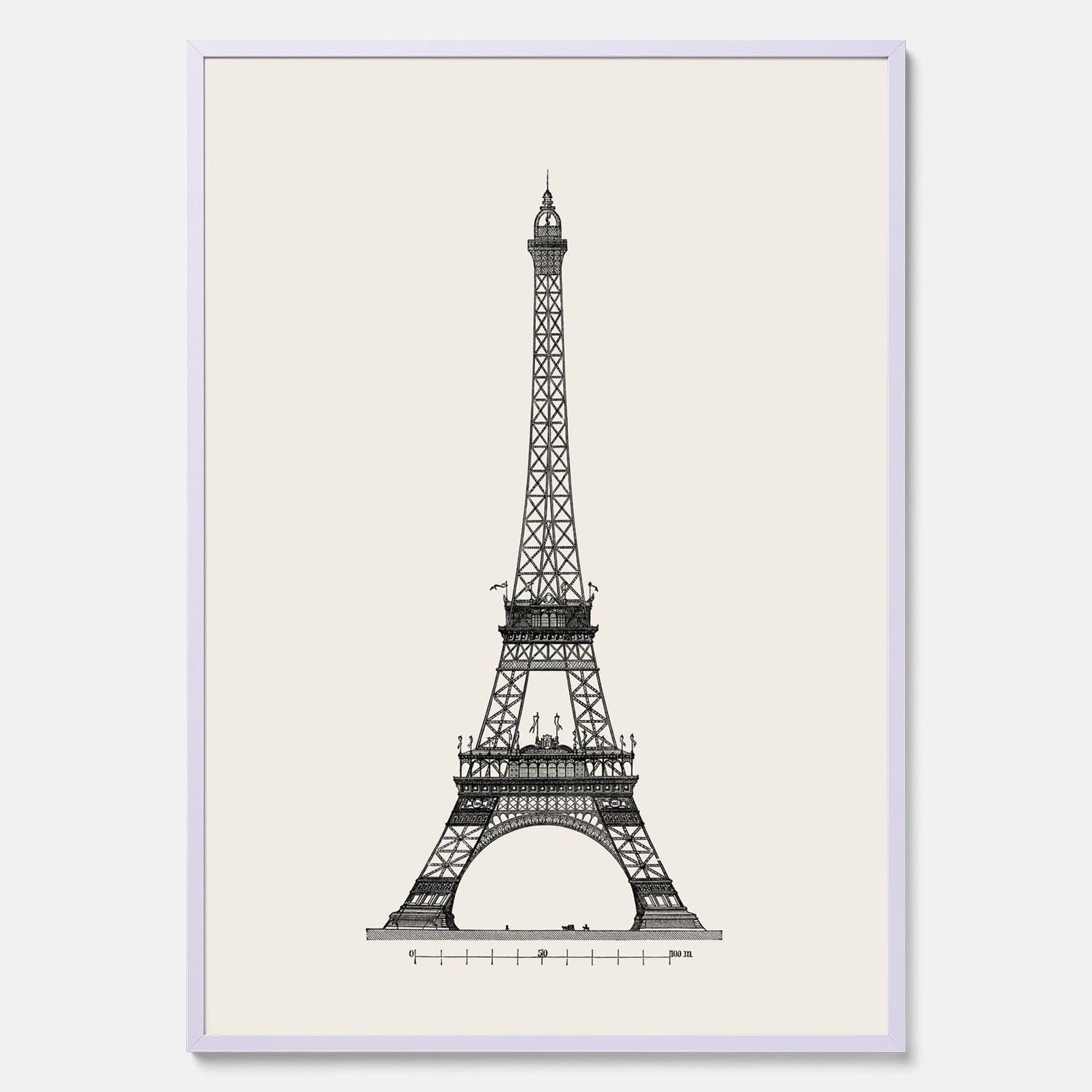 Tavla med en Vintageposter med en illustration av Eiffeltornet i Paris – Arkitektur poster
