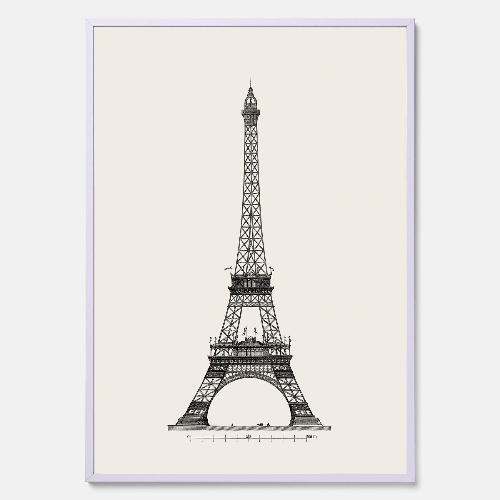 Tavla med en Vintageposter med en illustration av Eiffeltornet i Paris – Arkitektur poster