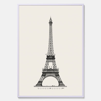 Tavla med en Vintageposter med en illustration av Eiffeltornet i Paris – Arkitektur poster