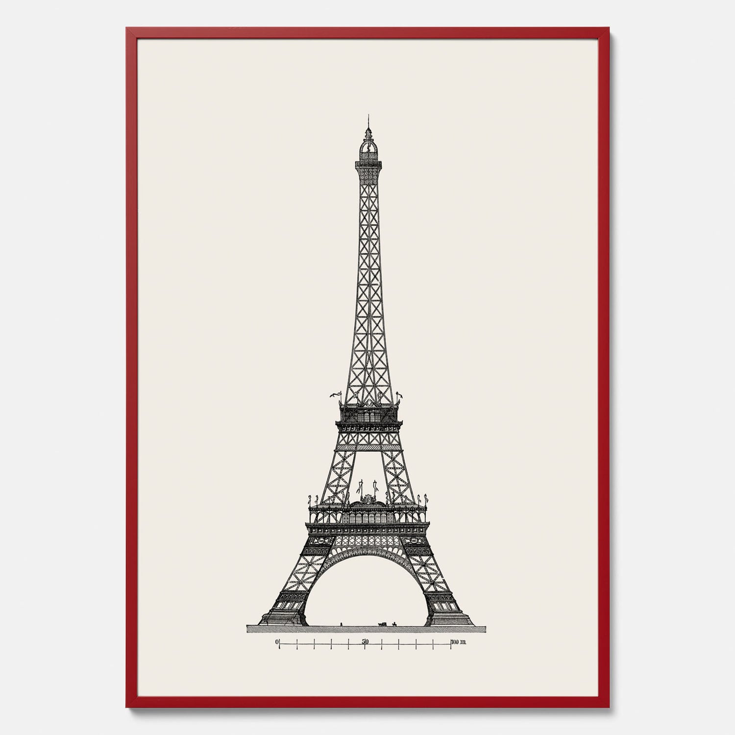 Tavla med en Vintageposter med en illustration av Eiffeltornet i Paris – Arkitektur poster