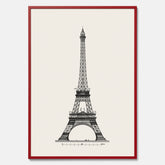 Tavla med en Vintageposter med en illustration av Eiffeltornet i Paris – Arkitektur poster