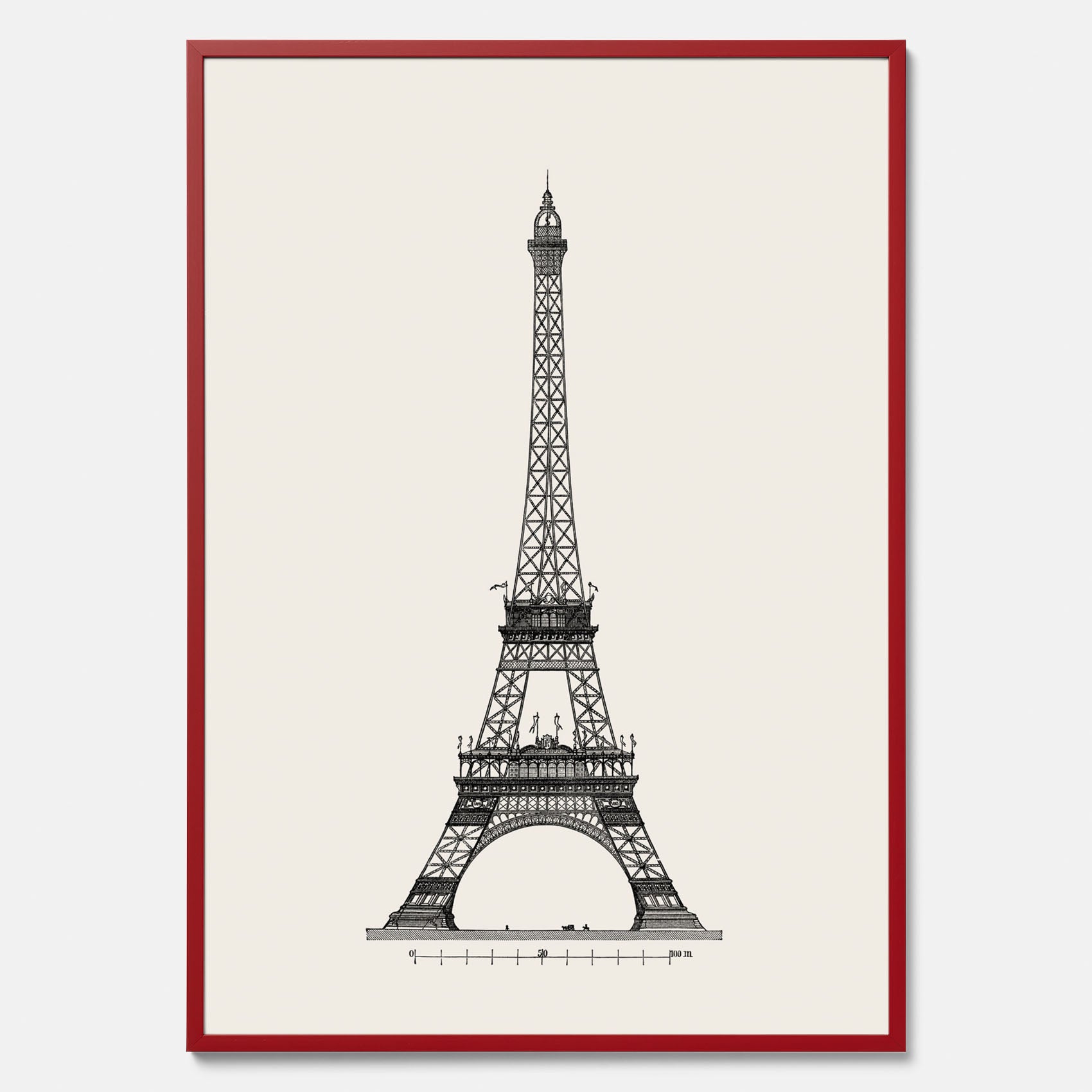 Tavla med en Vintageposter med en illustration av Eiffeltornet i Paris – Arkitektur poster