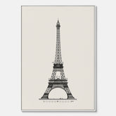 Tavla i canvas med en Vintageposter med en illustration av Eiffeltornet i Paris – Arkitektur poster