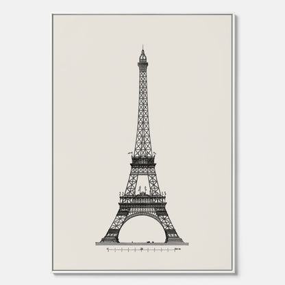 Tavla i canvas med en Vintageposter med en illustration av Eiffeltornet i Paris – Arkitektur poster