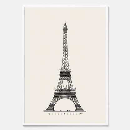 Tavla med en Vintageposter med en illustration av Eiffeltornet i Paris – Arkitektur poster