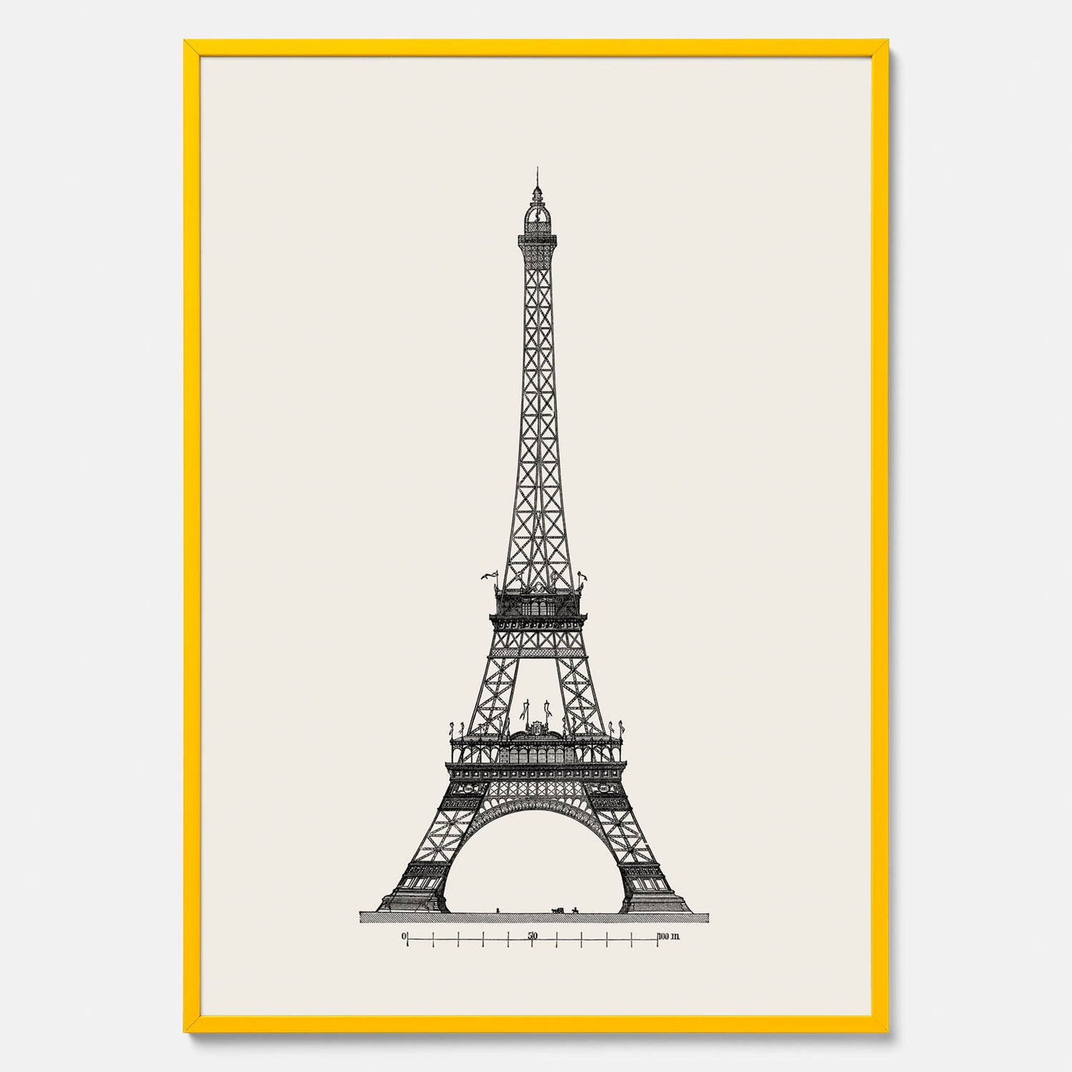Tavla med en Vintageposter med en illustration av Eiffeltornet i Paris – Arkitektur poster