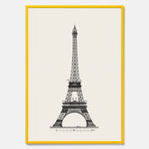 Tavla med en Vintageposter med en illustration av Eiffeltornet i Paris – Arkitektur poster