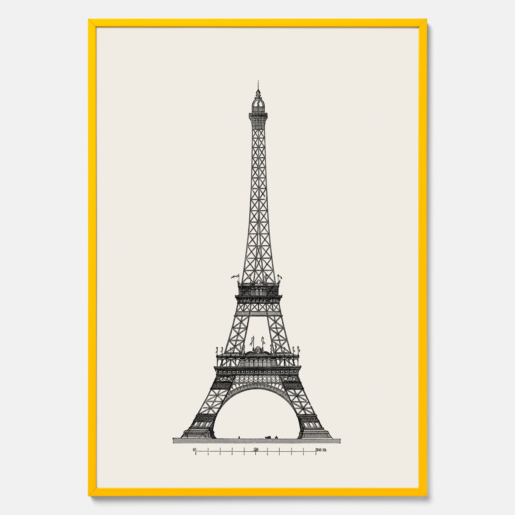 Tavla med en Vintageposter med en illustration av Eiffeltornet i Paris – Arkitektur poster