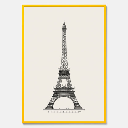 Tavla med en Vintageposter med en illustration av Eiffeltornet i Paris – Arkitektur poster