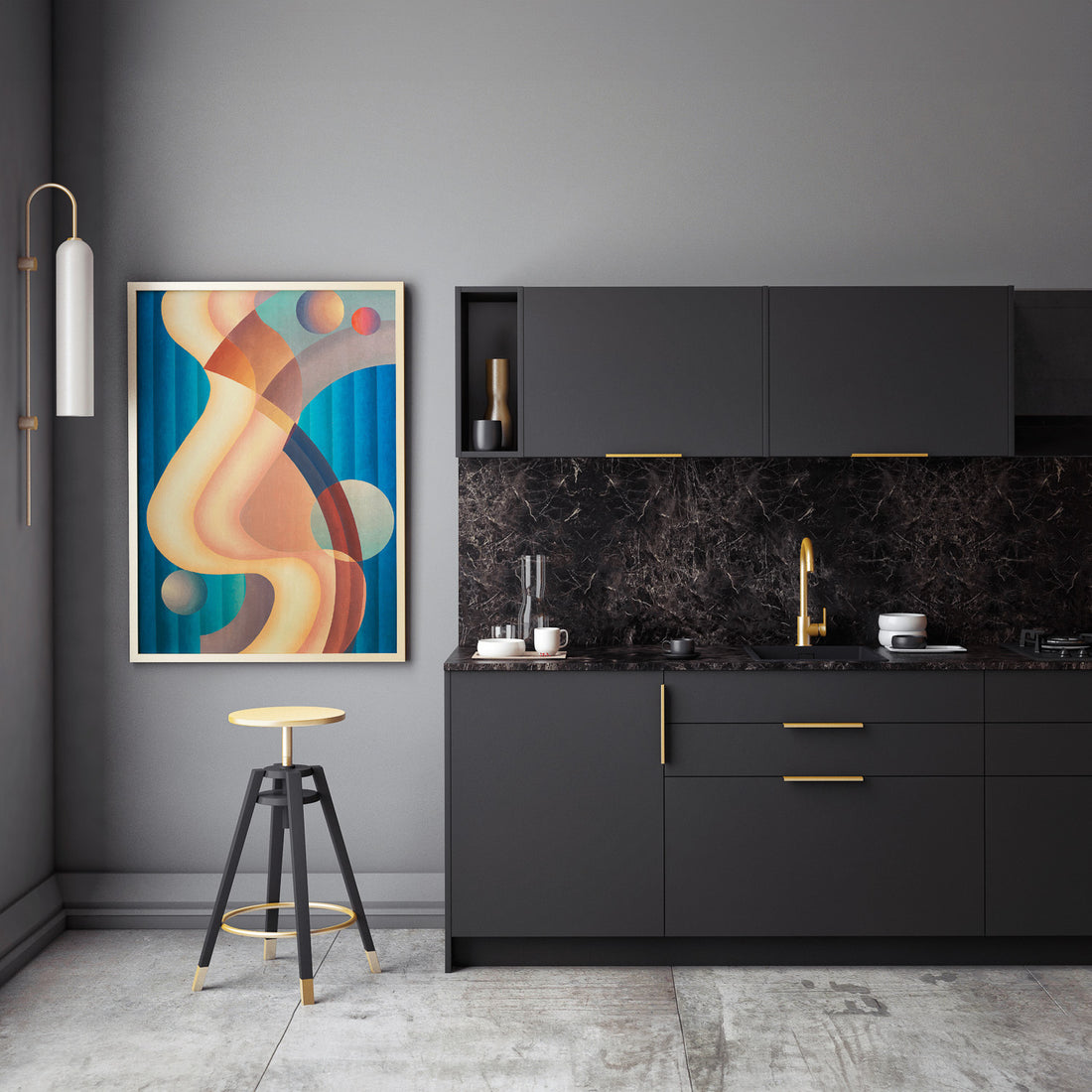 Composition no. 61 – Abstrakt poster av konstnären Stuart Walker