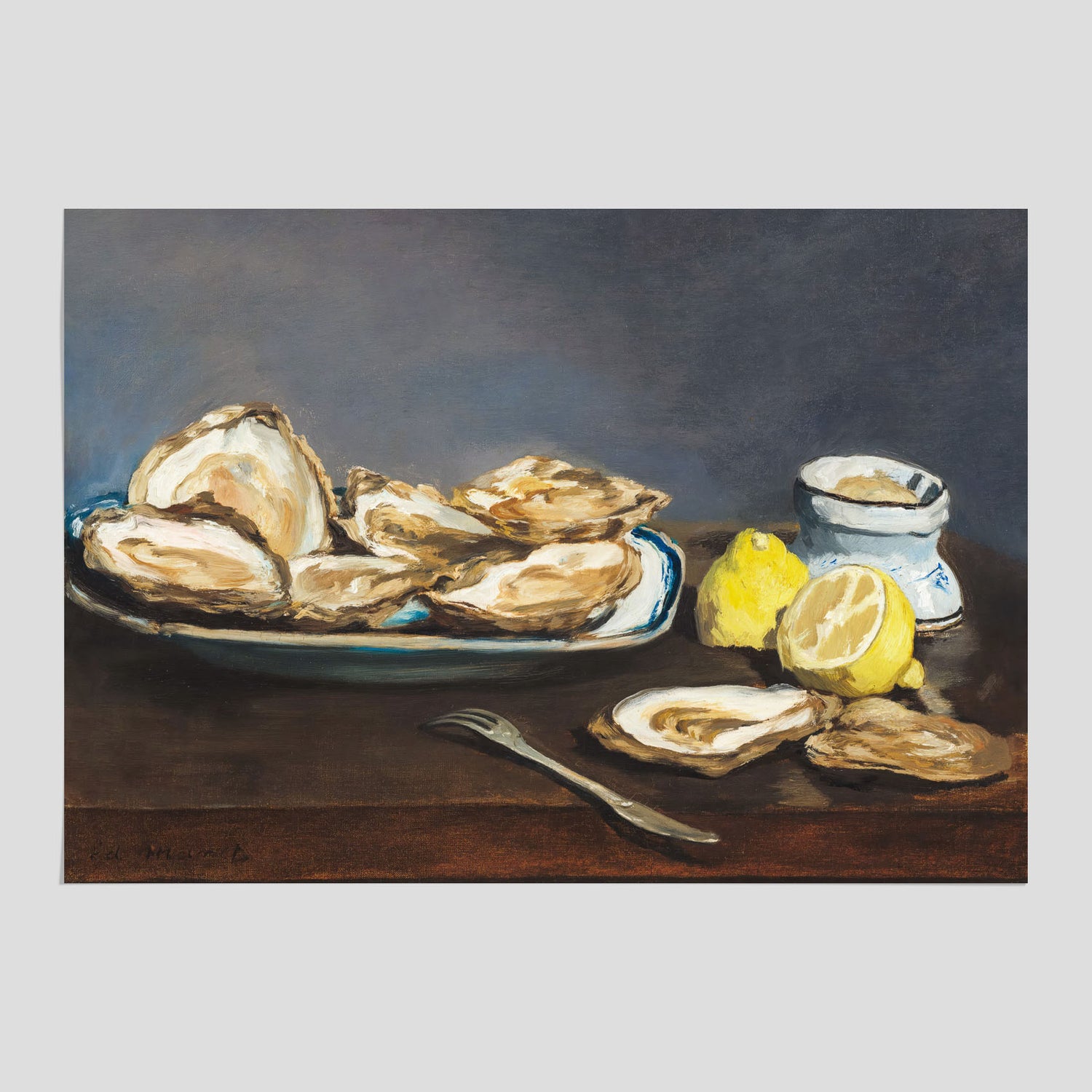 Kökstavla med ”Oysters&quot; poster – Poster till kök, stilleben med ostron, Köksposter, tavla till kök