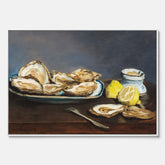Canvastavla till kök med ”Oysters" poster – Poster till kök, stilleben med ostron, Köksposter, tavla till kök