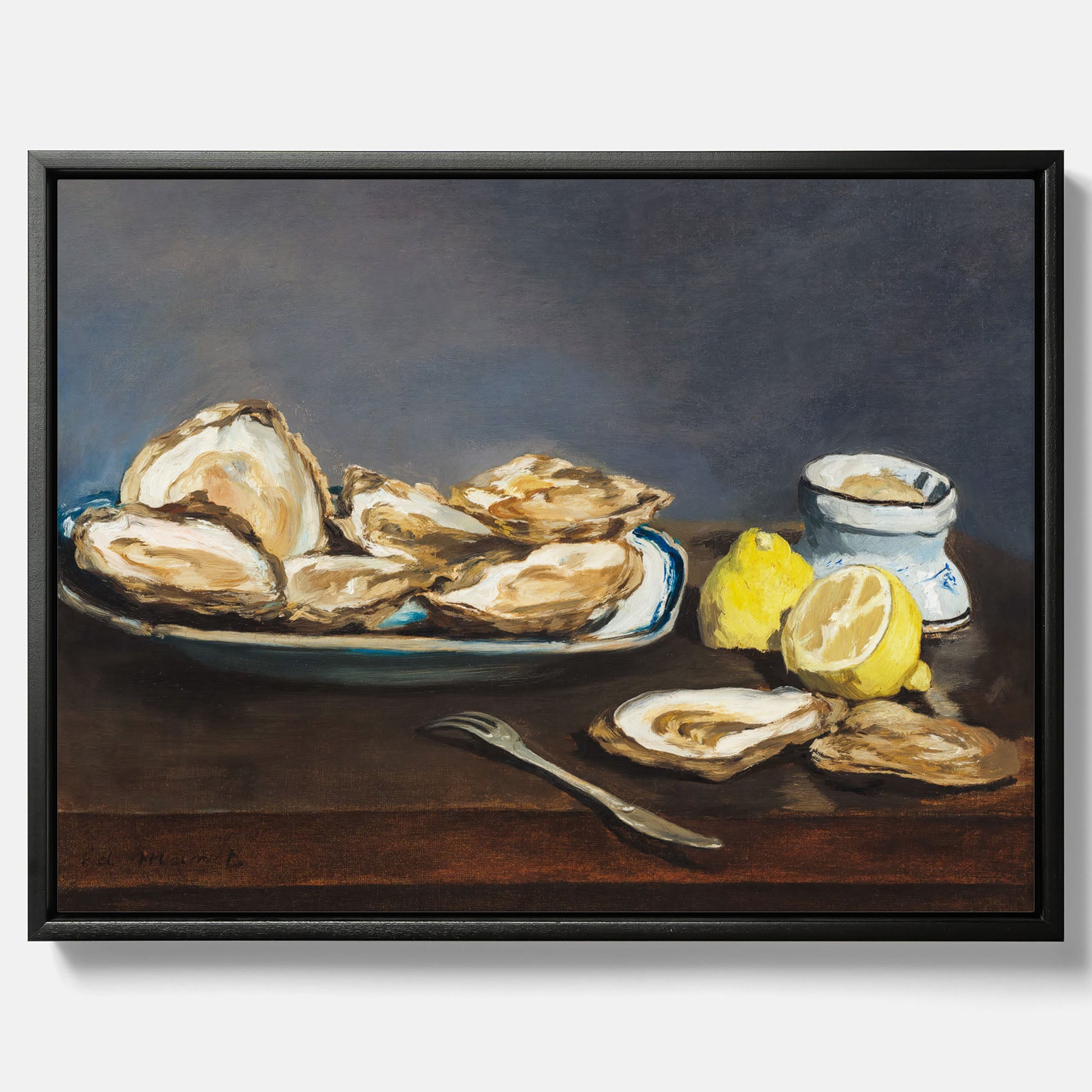 Canvastavla till kök med ”Oysters" poster – Poster till kök, stilleben med ostron, Köksposter, tavla till kök