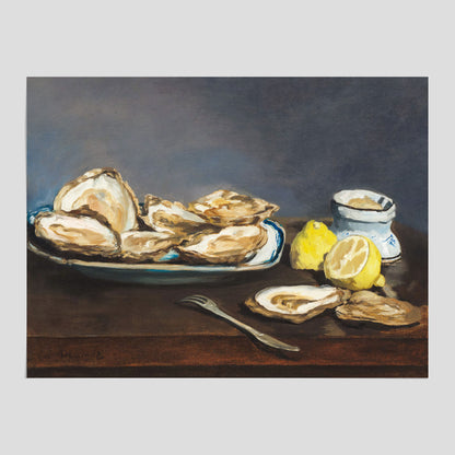 Kökstavla med ”Oysters&quot; poster – Poster till kök, stilleben med ostron, Köksposter, tavla till kök