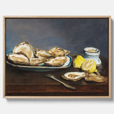 Canvastavla till kök med ”Oysters" poster – Poster till kök, stilleben med ostron, Köksposter, tavla till kök
