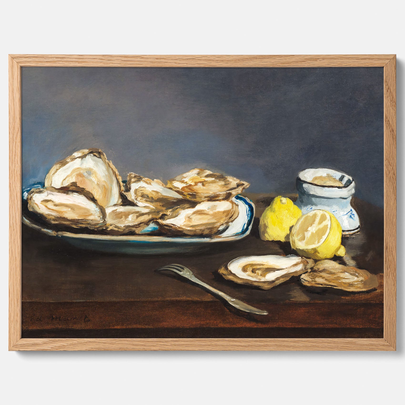Kökstavla med ”Oysters&quot; poster – Poster till kök, stilleben med ostron, Köksposter, tavla till kök