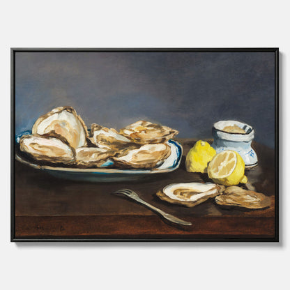 Canvastavla till kök med ”Oysters" poster – Poster till kök, stilleben med ostron, Köksposter, tavla till kök
