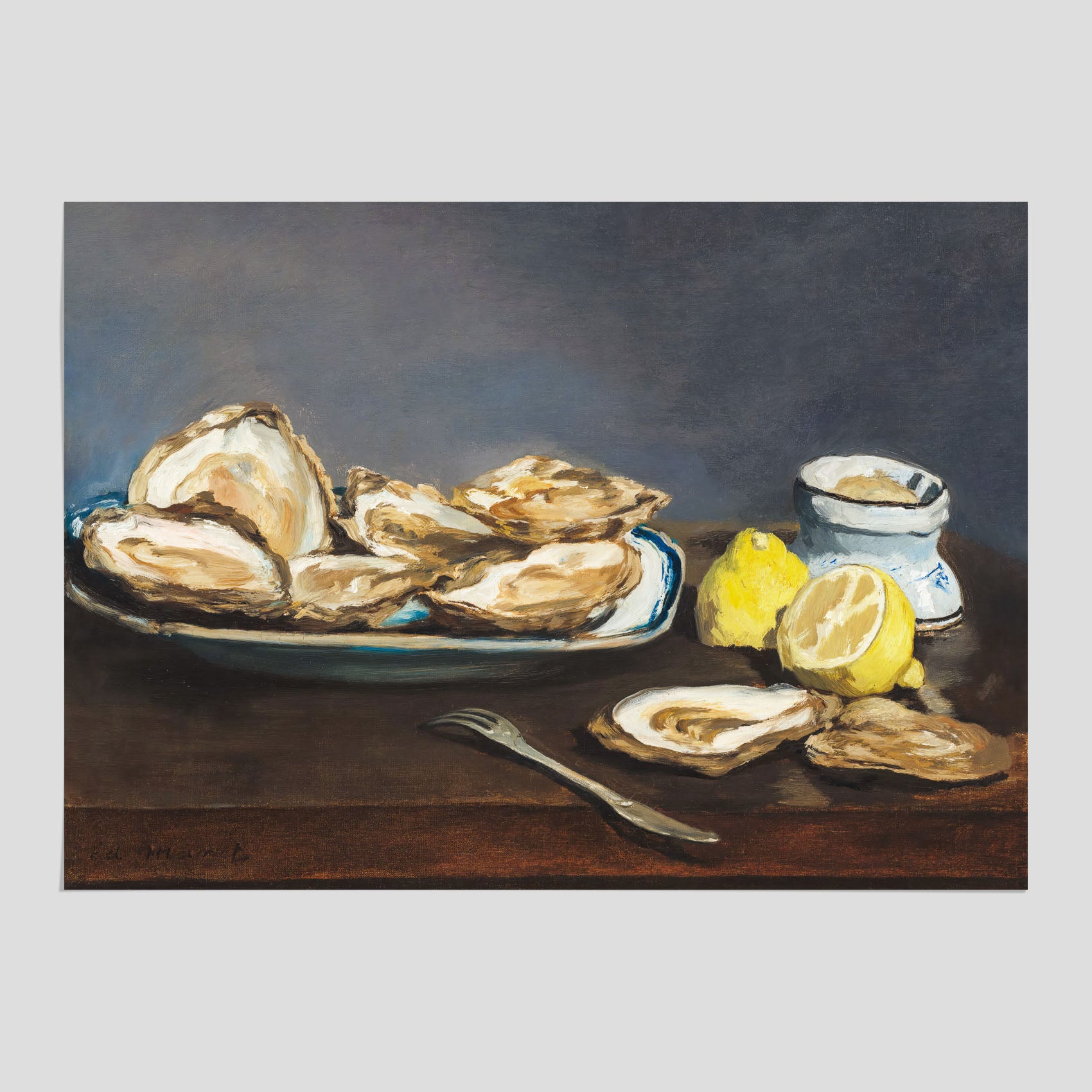 Kökstavla med ”Oysters&quot; poster – Poster till kök, stilleben med ostron, Köksposter, tavla till kök
