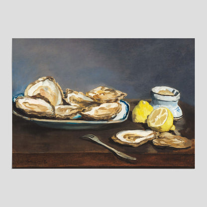 Kökstavla med ”Oysters&quot; poster – Poster till kök, stilleben med ostron, Köksposter, tavla till kök