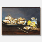 Canvastavla till kök med ”Oysters" poster – Poster till kök, stilleben med ostron, Köksposter, tavla till kök