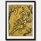 Tavla med Tiger i djungeln poster  – Japansk vintageposter - Japansk konst