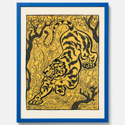 Tavla med Tiger i djungeln poster  – Japansk vintageposter - Japansk konst