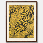 Tavla med Tiger i djungeln poster  – Japansk vintageposter - Japansk konst