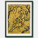 Tavla med Tiger i djungeln poster  – Japansk vintageposter - Japansk konst