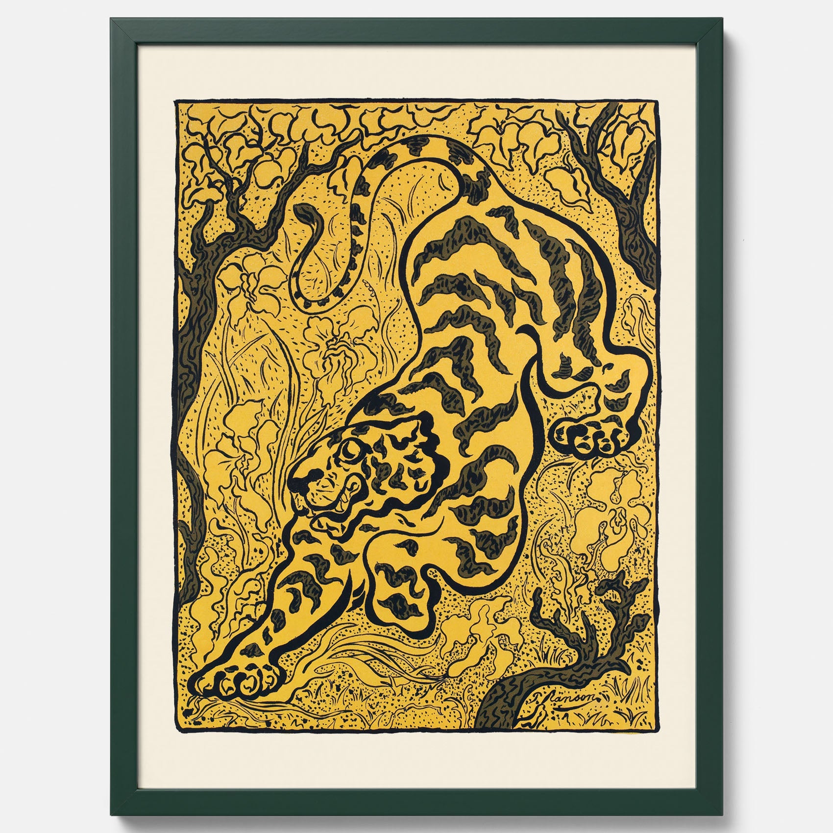 Tavla med Tiger i djungeln poster  – Japansk vintageposter - Japansk konst