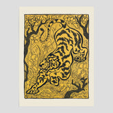 Tiger i djungeln poster  – Japansk vintageposter - Japansk konst