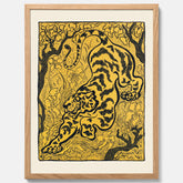 Tavla med Tiger i djungeln poster  – Japansk vintageposter - Japansk konst