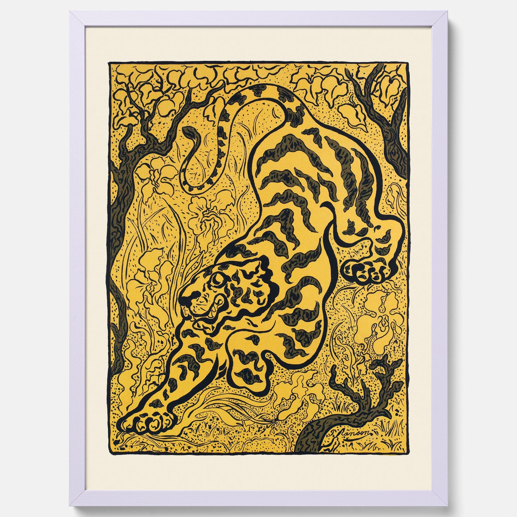 Tavla med Tiger i djungeln poster  – Japansk vintageposter - Japansk konst