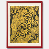 Tavla med Tiger i djungeln poster  – Japansk vintageposter - Japansk konst