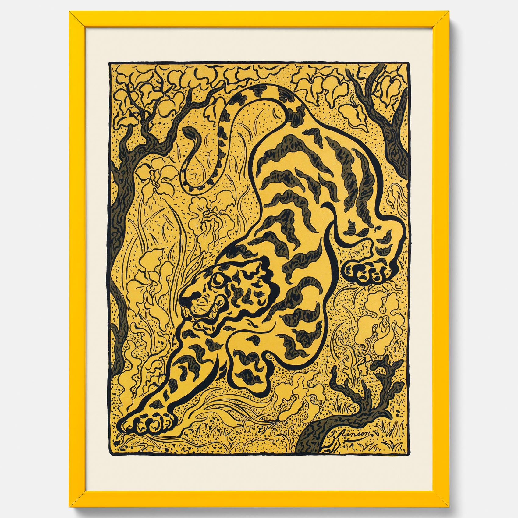 Tavla med Tiger i djungeln poster  – Japansk vintageposter - Japansk konst