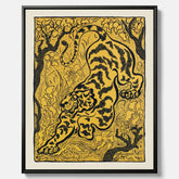 Canvastavla med Tiger i djungeln poster  – Japansk vintageposter - Japansk konst